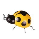 Iron Ladybird Sculpture Hand Painted Wall Arts Ladybug Ornaments Yellow