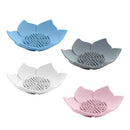 Draining Soap Dish Soap Box Plate Lotus Shape Silicone Box Holder Portable  J1C8