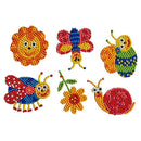 6pcs DIY Full Drill Round Cute Animals Diamond Painting Christmas Stickers