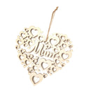Wooden Sign Mum Letter, Hanging Plaque Mothers Day Gift, Heart Shape Wood Sign