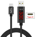 Quick Charging Smart Voltage/Current LED USB Data Charger Cable 3ft Wire