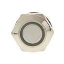 Blue LED Light Metal 12mm Off(On) Push Button Waterproof Momentary Switch SPST