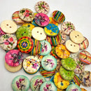 150x DIY Assorted 2 Holes Wood Buttons for Sewing Scrapbooking Craft 15/20mm