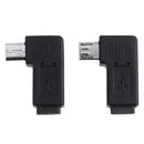 2pcs 90 Degree Micro USB Female to Micro USB Male Adapter Connector