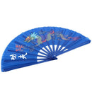 Plastic Frame Dragon Printed Sports Folding Hand Fan Royal Blue O2B1