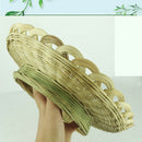 1X(Handmade Bamboo Braided Candy Dish Vegetable Bamboo Green Drain Basket B