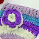 Baby Boys Girls Photography Clothing Colorful Flower Knitted Long-Tail Hat