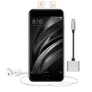 5X(2 in1 Type-C to 3.5mm Headphone Jack Adaptor/Connector Charger, EarphoneN5K9)