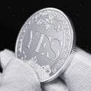 Commemorative Coin Floral YES NO Letter Collection Arts Souvenir Gadge Gifts