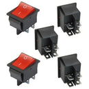 5 x Red Illuminated Light On/Off DPST Boat Rocker Switch 16A/250V 20A/125V  S2F7