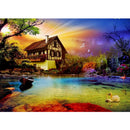 Cabins in the Woods 5D DIY Full Round Diamond Painting Landscape Craft Art
