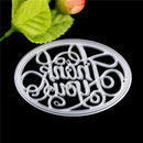 Thank you Oval Metal Cutting Dies Stencil For Scrapbooking DIY Album Card JR