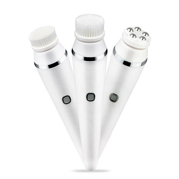 3 in 1 Electric Facial Brush Rechargeable Face Massager Pore Cleaner Portable