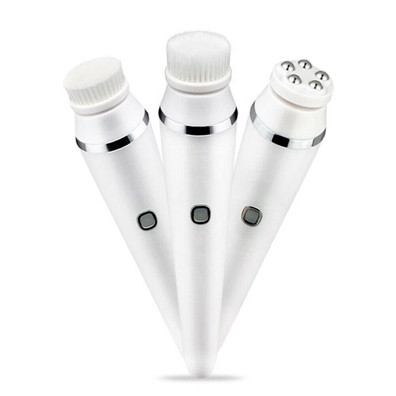 3 in 1 Electric Facial Brush Rechargeable Face Massager Pore Cleaner Portable