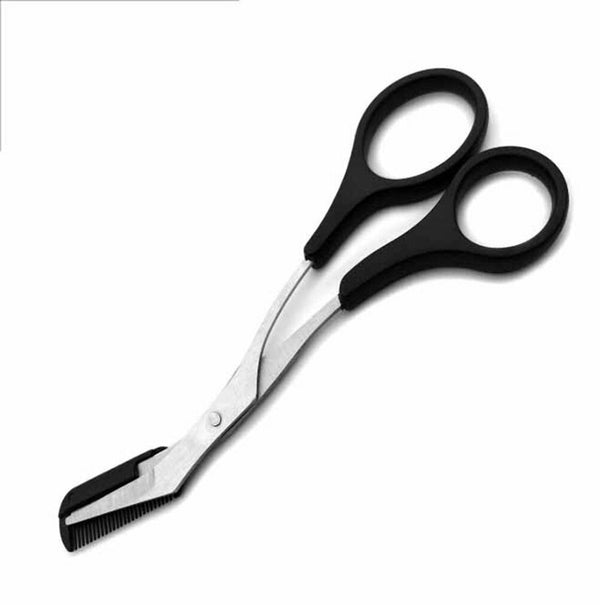 Women ladies eyebrow trimmer comb eyelash hair scissors cutter remover too Kw