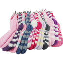 Women Girls Winter Bed Socks Solid Fluffy Warm Soft Thick Home Candy Color