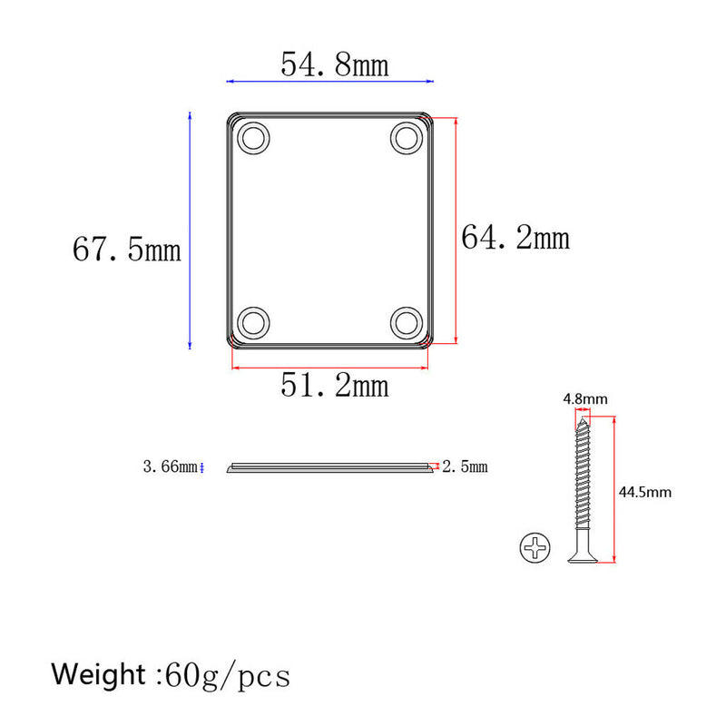 1 Set Electric Guitar Neck Plate For    Replacement Accessory