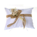 Cotton Linen Bowknot Ring Bearer Pillow Cushion Wedding Ceremony Party RMY