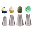 4Pcs Large Icing Piping Nozzles Russian Pastry Tips Baking Tool Cake Decor SetOZ