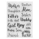DIY Family Members Silicone Clear Stamps Scrapbook/Album Cards Paper Craft