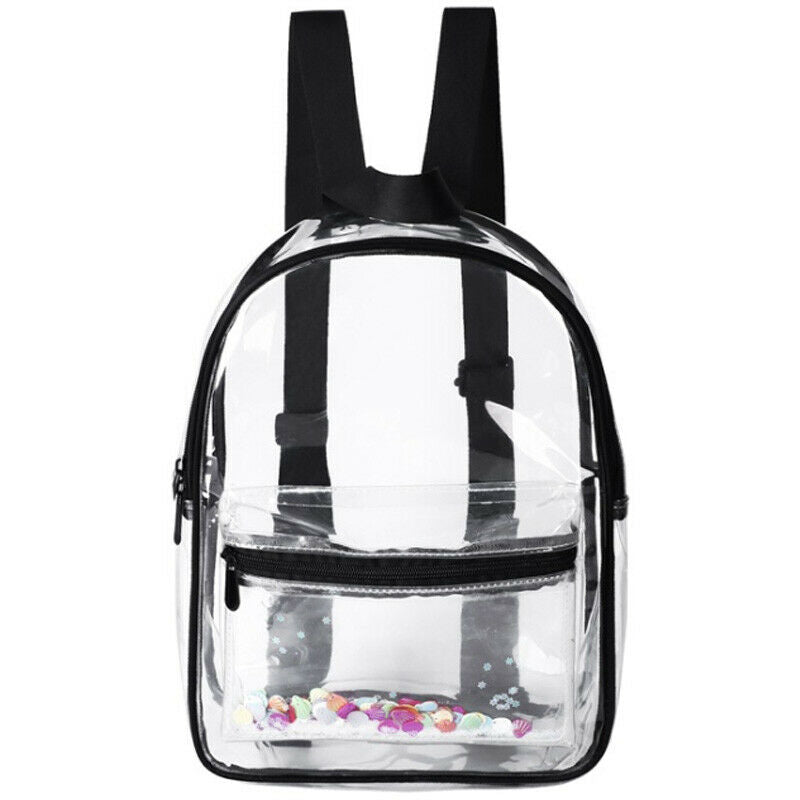 Fashion Lady Backpack Transparent Black Wild Student Bag Youth Backpack Y5F5