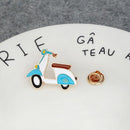 Cartoon Motorcycle Locomotive Brooch Pin Enamel Icon Pin Button Jacket Back J1T7
