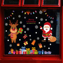 4pcs Merry Christmas Window Glass Stickers Santa Claus Snowflake Elk Decals A