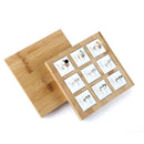 9 Grids Bamboo Jewelry Display Ring Display Stand Holder Showcase Organizer