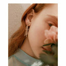 Korean Geometric Triangular Jewelry Irregular Earring White