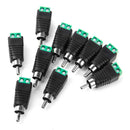 10x RCA Male Plug TO AV Video Screw Terminal Connector For  Camera Balun