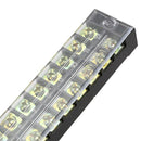 Double Rows 12 Position Covered Barrier Block Terminal Strip 600V 25A R6O2