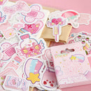 46pcs/box Pink Girlhood DIY Diary Stickers Paper Lables Gifts Packaging Decor 3C