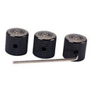 Metal Guitar Volume Tone Control Knob Switch Tip Knob Cap, Black