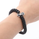 Tibetan Buddhism Vajra Charm Natural Coconut Shell Beads Bracelet for Men W