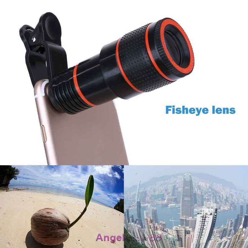Clip-on 12x Optical Zoom HD Binocle Telescope Camera Lens For Mobile Cell Phone