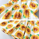 Summer Flower Girl Dress Sunflower Print Sleeveless Backless Floral Dress C H3H9