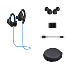 Bluetooth 4.1 Headphones Earphone In-ear Sports with Earphones Caps Blue
