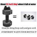 75 Oz (2.2 L) Dumbbell Shaped Water Bottle | Big Capacity | BPA Free | Flip