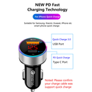 QC3.0+PD USB Dual Ports Car Lighter Charger Digital LED Voltmeter
