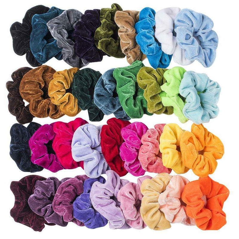 36pcs Velvet Scrunchies Women Elastic Hairband Hair Rings Ponytail Holder