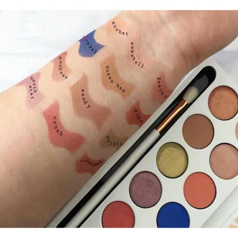 12 Colors Matte Shimmer Eyeshadow Eye Shadow Palette Makeup Cosmetic Set Brush