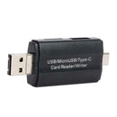 3 in 1 OTG Card Reader Type-C+Micro USB+USB2.0 for TF Memory Card Android