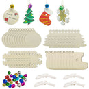 40PCS Unfinished Wooden Christmas Ornaments Bulk,Natural Wood Slices Wood C