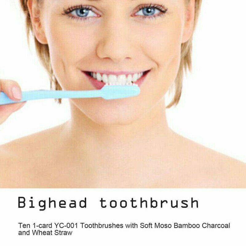 20X Wheat Straw Handle Bamboo Charcoal Soft Bristles Travel Toothbrush Ora SDU