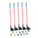 12 Pieces Car Truck Boat 5A-30A Mini Fuses with Add-a-circuit Fuse Holders