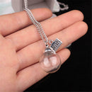 Fashion Women Flower Glass Ball Pendant Clavicle Chain Necklace Jewelry