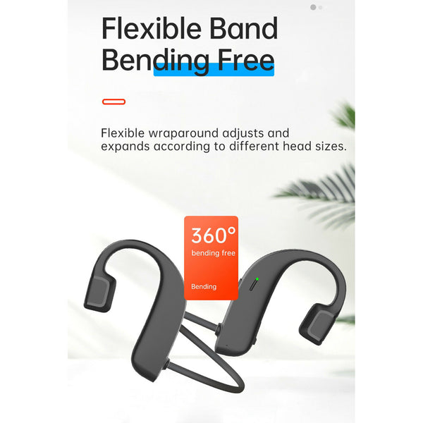 Bone Conduction Headphones Bluetooth Wireless Stereo with Mic for Running