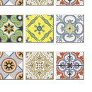 20pcs Bohemia Printing Tile Stickers for Home Kitchen Bath Decor B 10x10cm