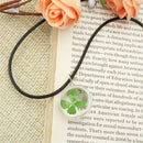Lucky Crystal Four Leaf Clover Heart Pendant Necklace Irish Shamrock Charm Chain