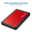 2.5 inch Hard Disk Mobile Case USB 3.0 to SATA HDD SSD Enclosure (Red) A